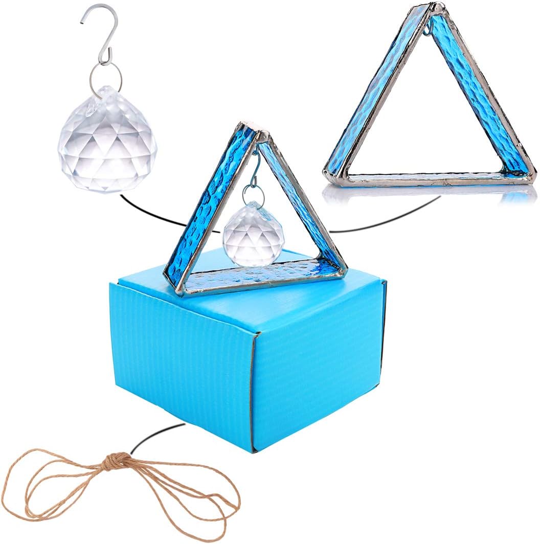 H&D HYALINE & DORA Stained Glass Window Sun Catcher Hangings Pyramid C