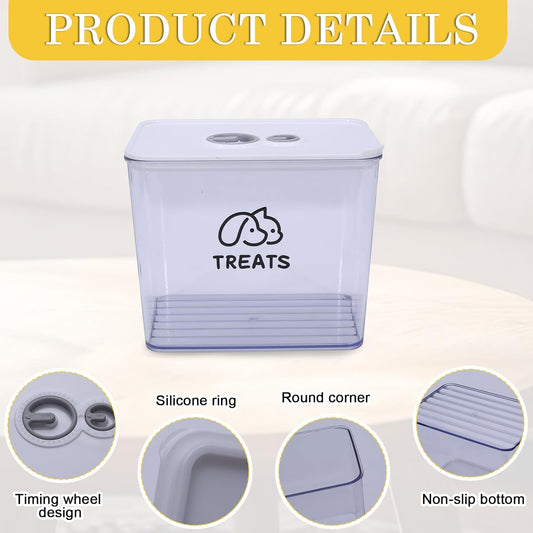 4Qt Pet Food Storage Containers, Airtight Dog Food Storage Container with Chronograph Wheel Design, Dog Treat Container with Suitable for Pet,Bird Seeds,Dog & Cat Treats(White)