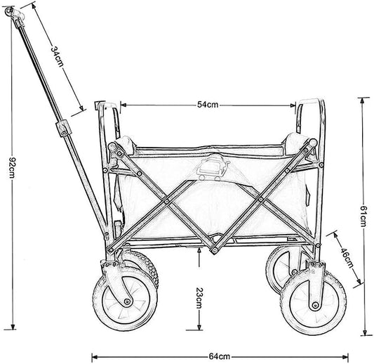Trolleys, Folding Garden Trolley Cart Heavy Duty Wagon Multi-Function 