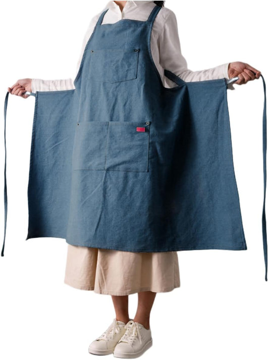 Denim Matching Apron for Kids and Adults, Children Age 3-7 8-12, Cooki