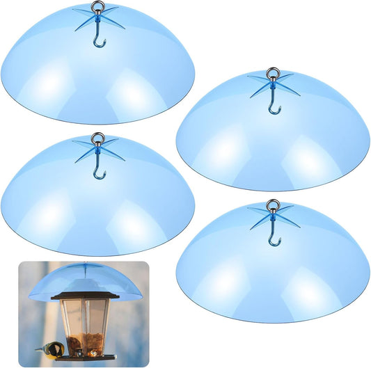 Domensi 4 Pcs 10.2 Inch Plastic Bird Feeders Dome Cover for Hanging Hu
