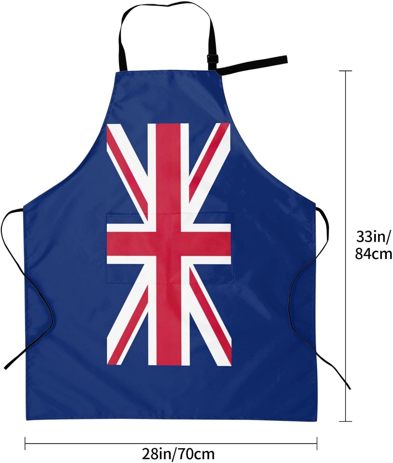 British flag print Waterproof chef's apron with pocket apron for kitchen cooking baking barbecue and gardening