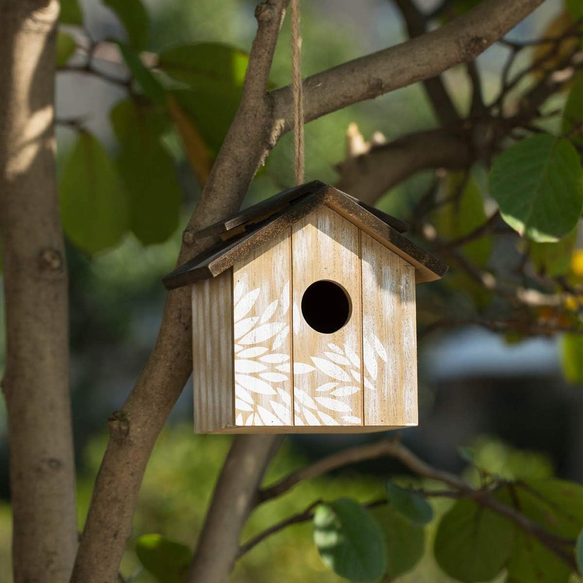 Topadorn Wooden Bird house Hanging Outdoor,Eco Friendly Materials and 