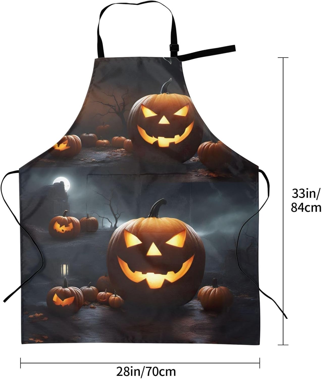 Halloween Pumpkin print Waterproof chef's apron with pocket apron for 
