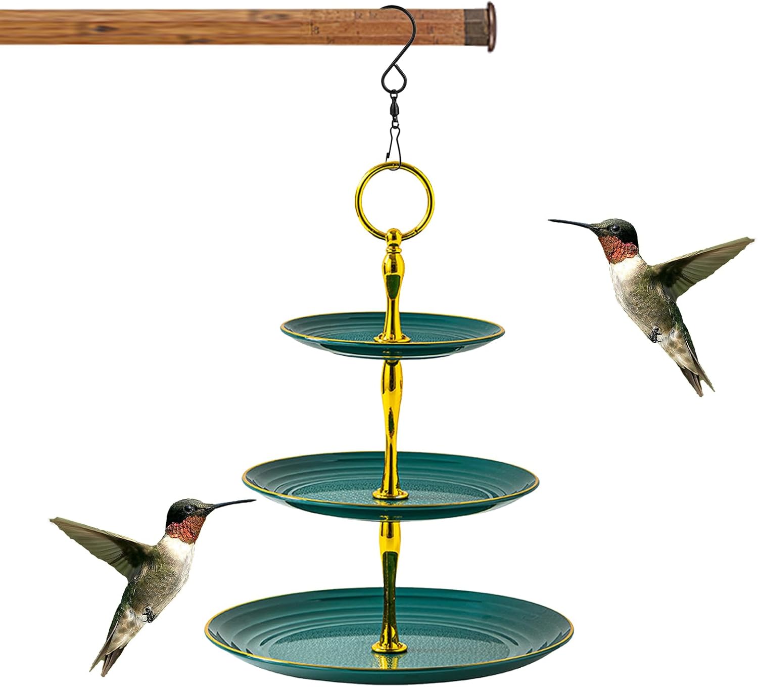 Ornamental Avian Water Feeder - Solar Flowing Birdbath Fountain, Hangi