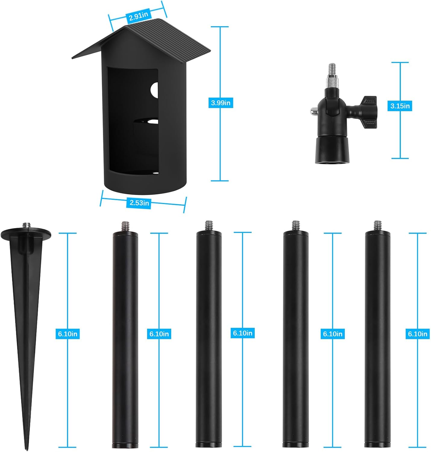 Aobelieve Ground Stake Mount Stand with Silicone Birdhouse Cover Skin 
