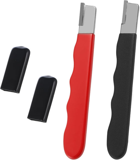 2Pcs Garden Tool Blade Sharpener, Pocket Blade Sharpener for Garden Tools Multipurpose Usage Knife Sharpeners for Pruning Shears, Hedge Scissors, Clippers, Pocket Knives, and More (2, Red+Black)