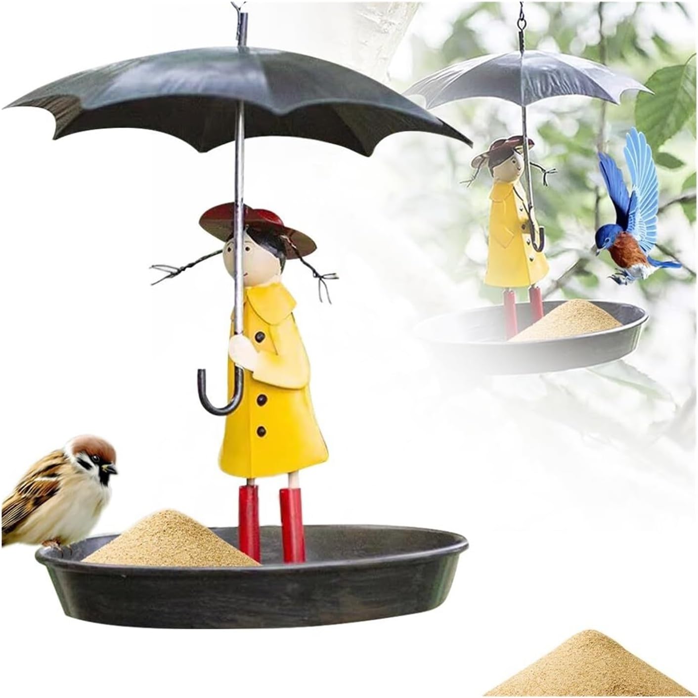 SOYON Umbrella Girl Bird Feeder,garden Bird Feeders,hanging Bird Feeder,garden Decoration Bird Feeder,for Garden Yard Decoration