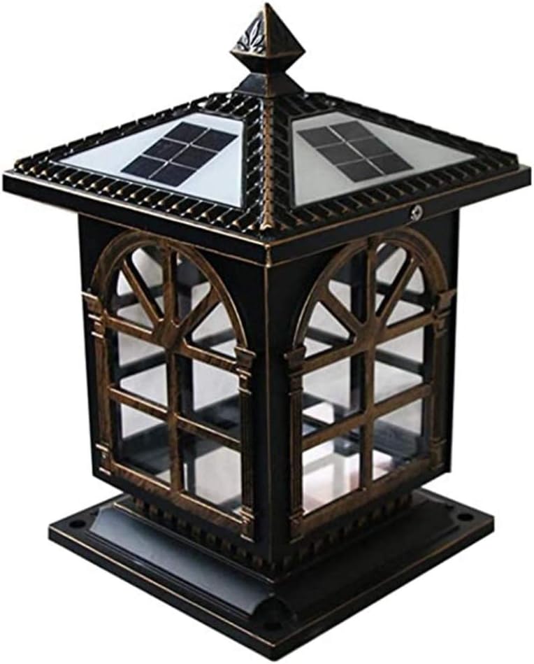 Wall Lamps Outdoor Waterproof Column Headlights Square Solar Garden Villa Landscape Lights Retro Led Door Pillar