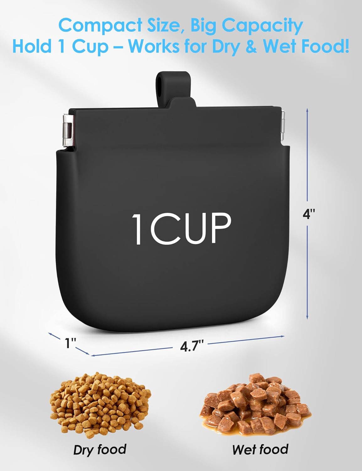 RBibei【One-Hand Access Silicone Dog Treat Pouch, Small Pocket Sized Tr