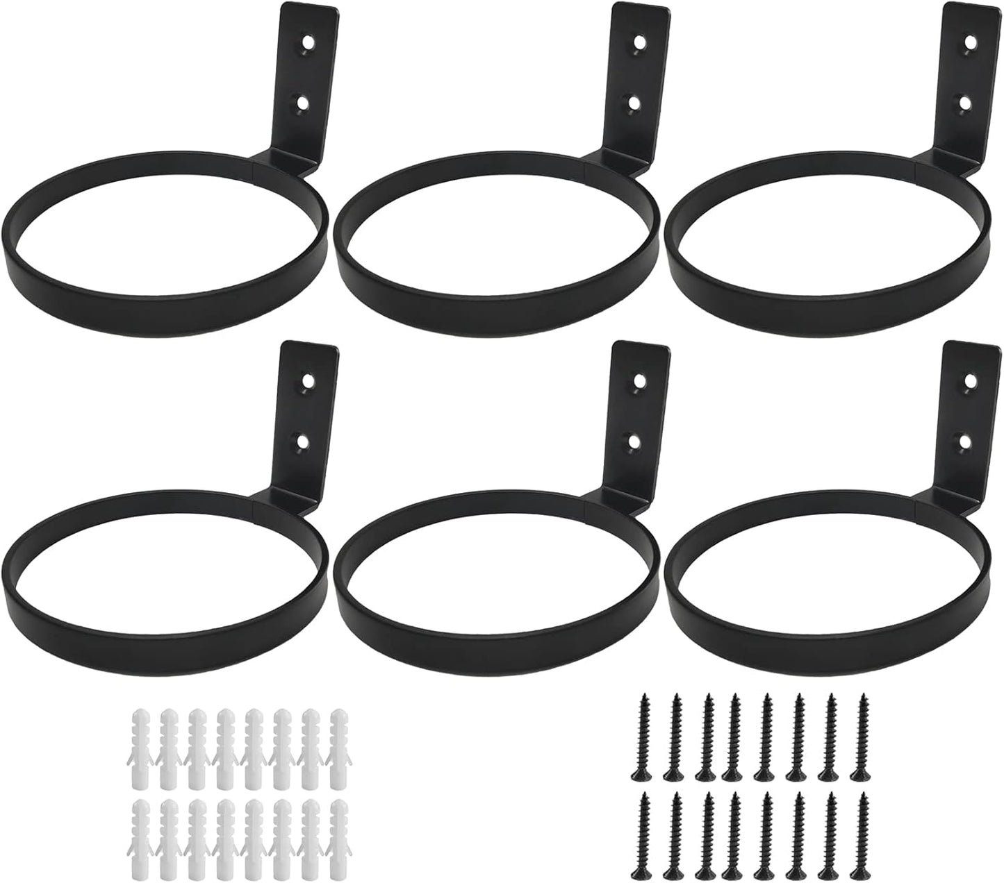 4 Inch Wall Mounted Metal 6 Pack Hanging Plant Stand, Plant Hangers Outdoor for Flower Plant Herb