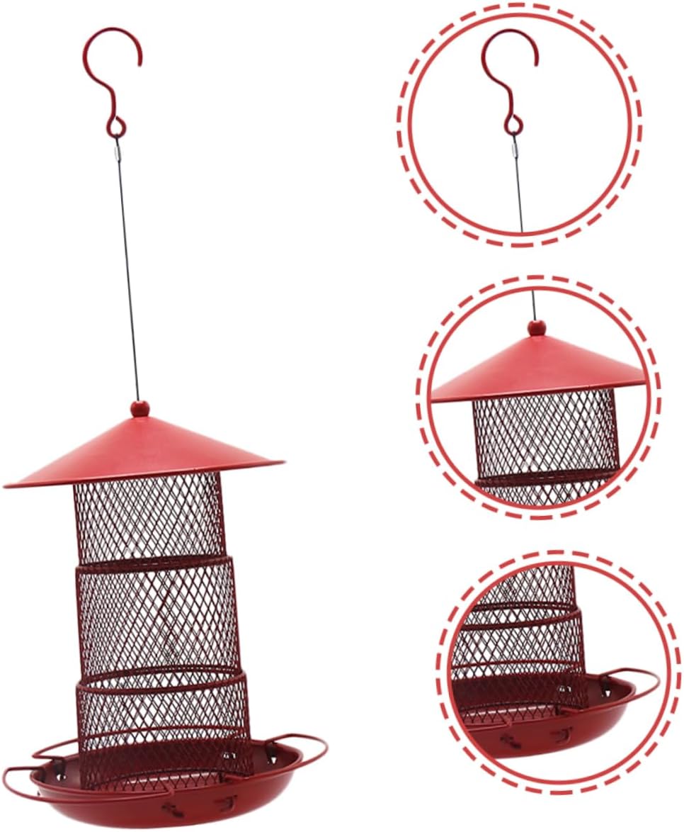 Milisten Metal Three Outdoor Hanging Wild Bird Feeder for Various Bird