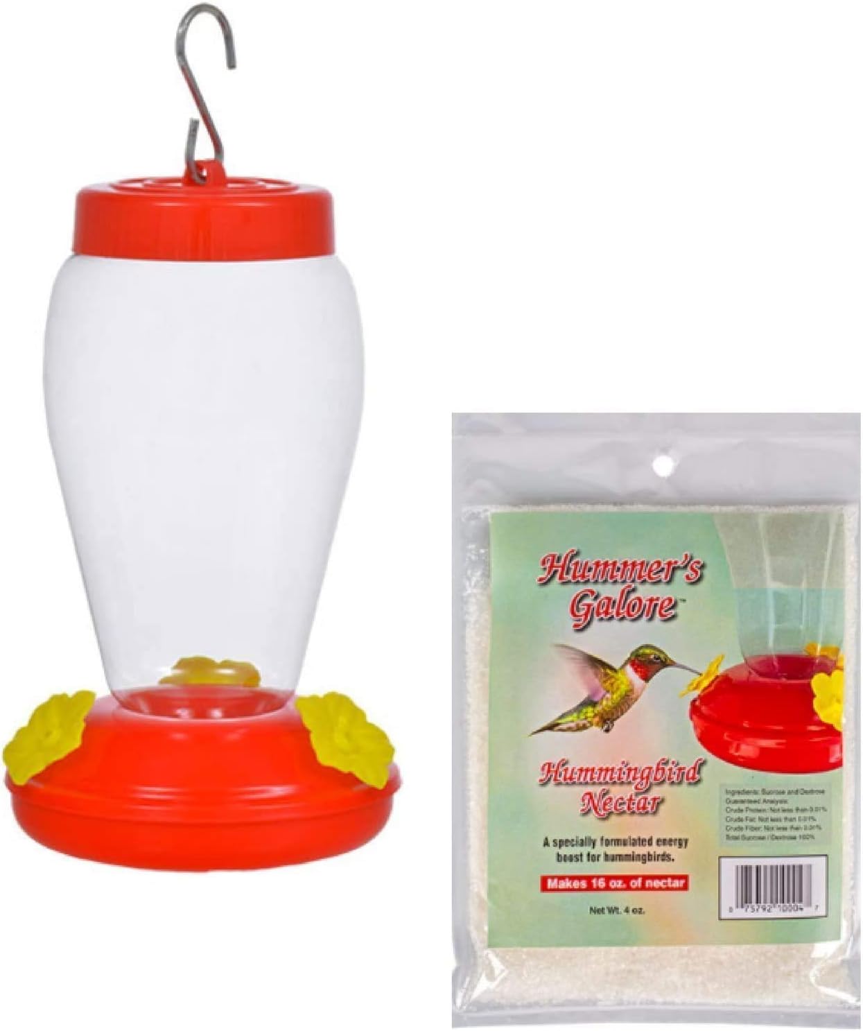 Plastic Hanging Hummingbird Feeder Set With Necter 4 Ounce