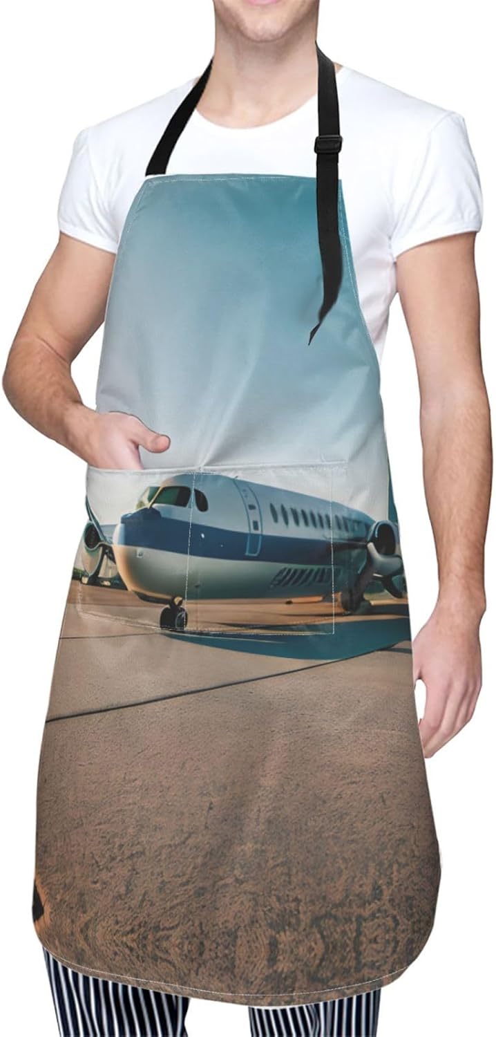 Airplane Print Laundry apron 28x33 In Waterproof Kitchen Apron with Po