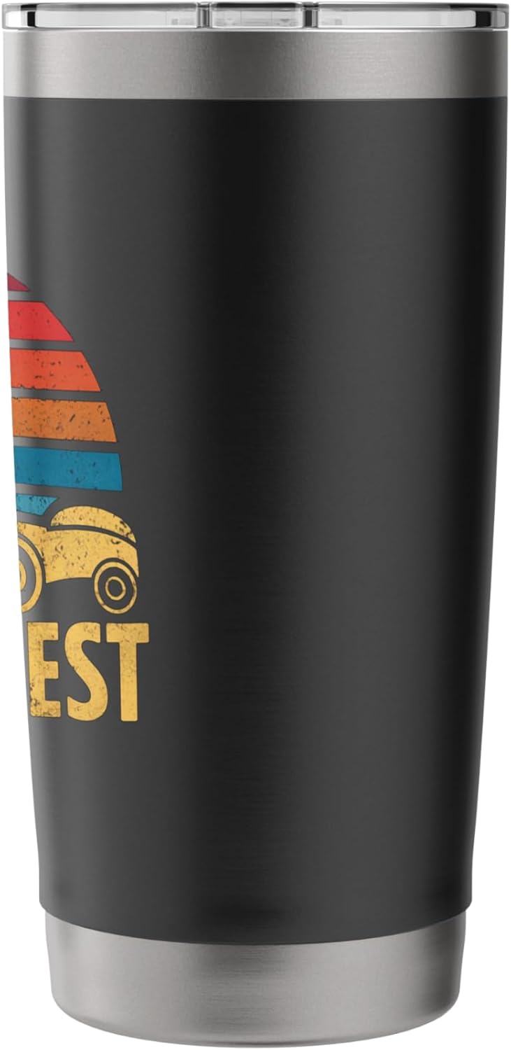 Father Mows Best Lawn Care Dad Mowing Vintage Father's Day Stainless Steel Insulated Tumbler