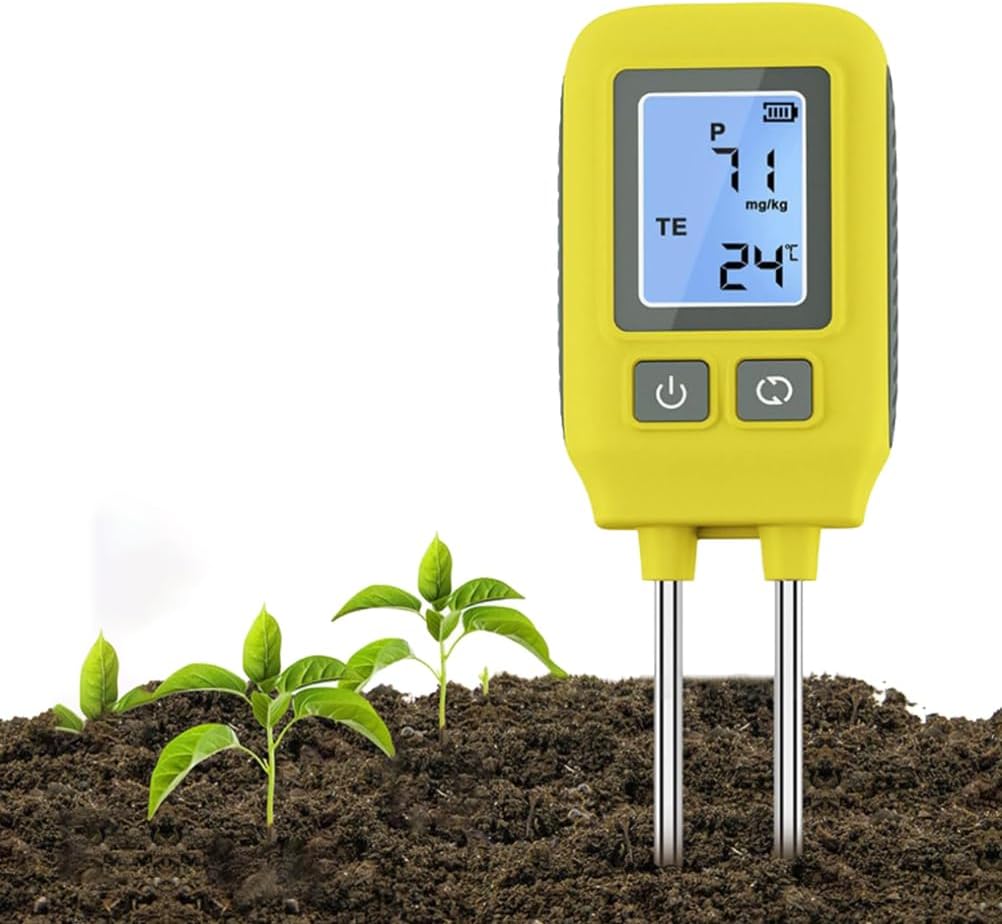 4 in 1 Soil Tester Digital - Portable Soil Nutrient Detector, Multifunctional Soil Tester Temperature Meter, for Garden Nutrients, Lawn, Plant Care, Farm