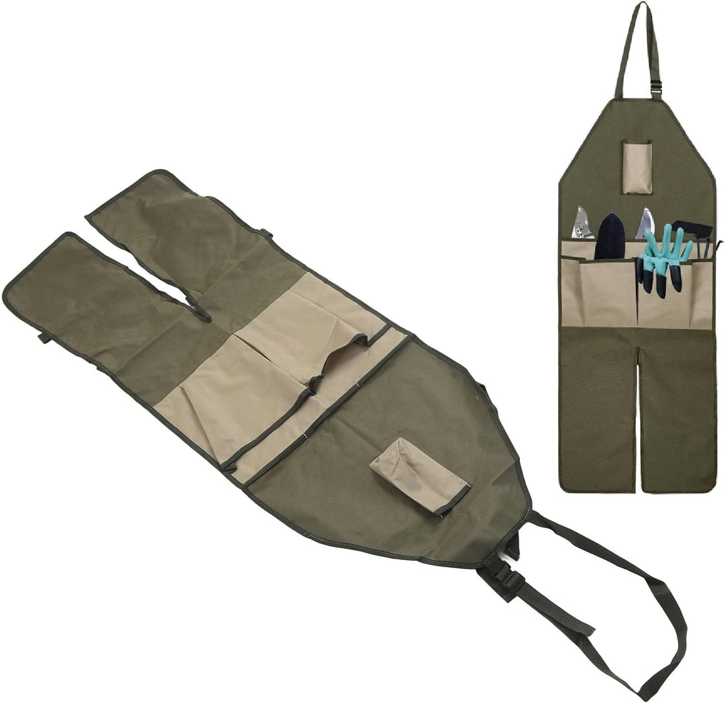 Pilipane Oxford Cloth Gardening Leggings Apron Multi Pocket Regulable Buckle Leg Protection Garden Apron for Workshop Garage Orchard Assorted Colors 118 x 45cm