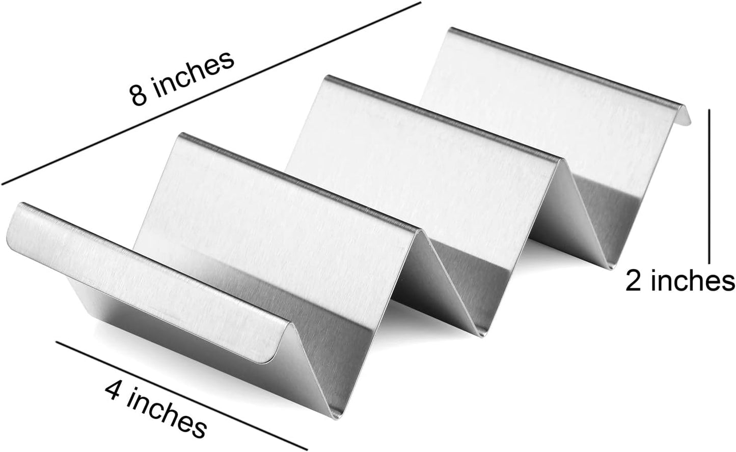 Taco Holders 4 Packs - Stainless Steel Taco Stand Rack Tray Style, Ove