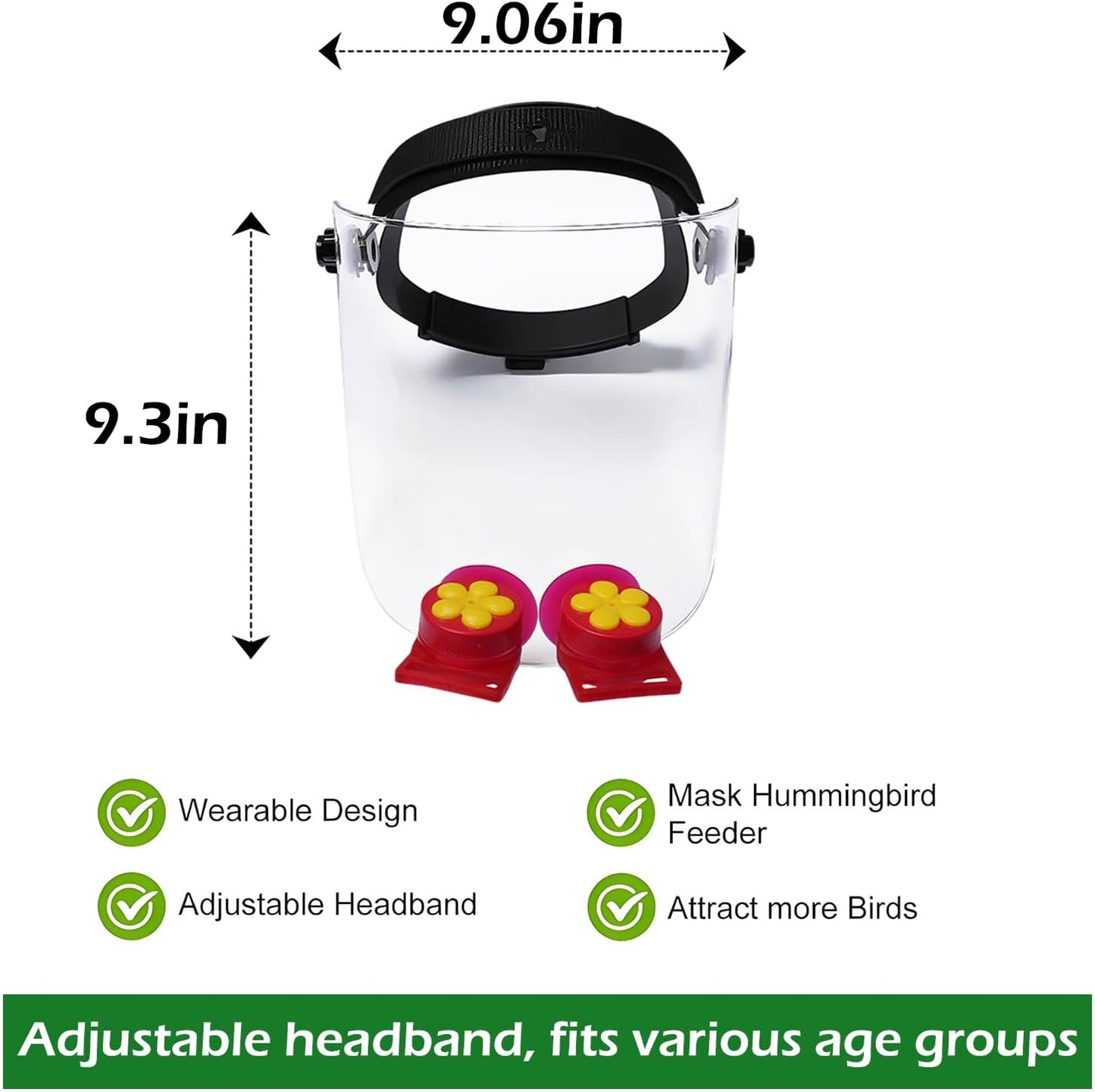 Hummingbird Feeder Helmet | Easy-Install Hummingbird Feeder Hat | 2 Feeding Ports, Round Nectar Box, Leak-Proof & Quick to Refill