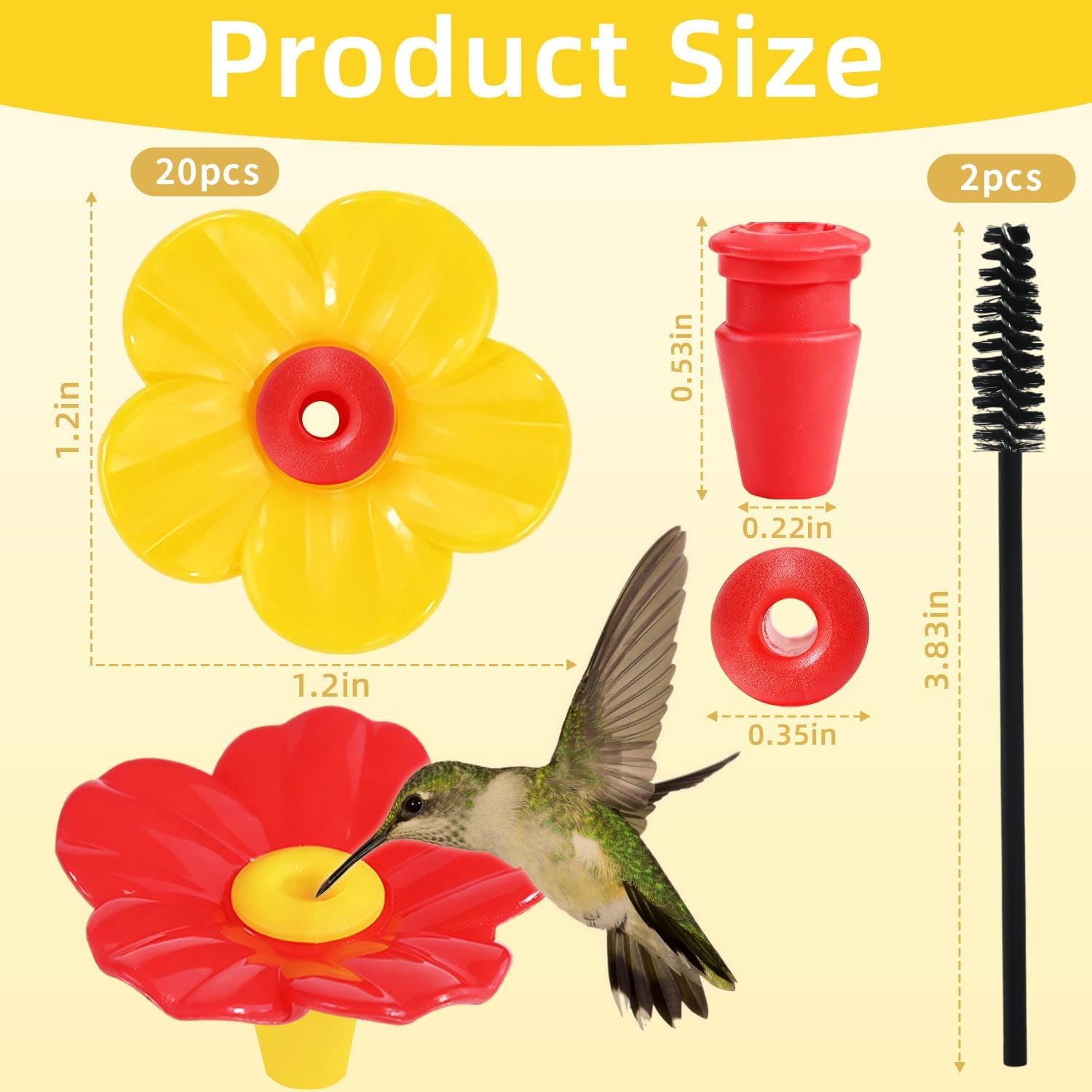 20 Pieces Hummingbird Feeder Replacement Flowers Plastic Hummingbird F