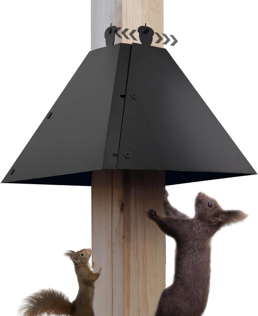 Metal Squirrel Baffle for 4x4 Post, 18 Inch Baffle for Bird Feeder, Outside Wooden Pole Mount Squirrel Guards for Bird Feeders to Deter Squirrels,Raccoons (2.5-4)