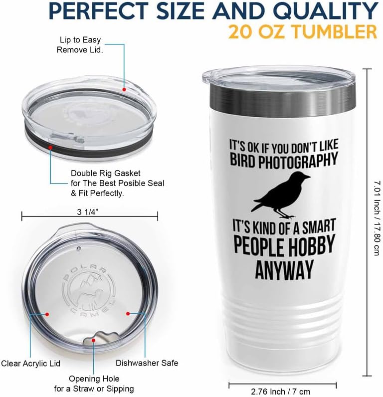 Birding White Edition Viking Tumbler 20oz - Don't like bird photograph
