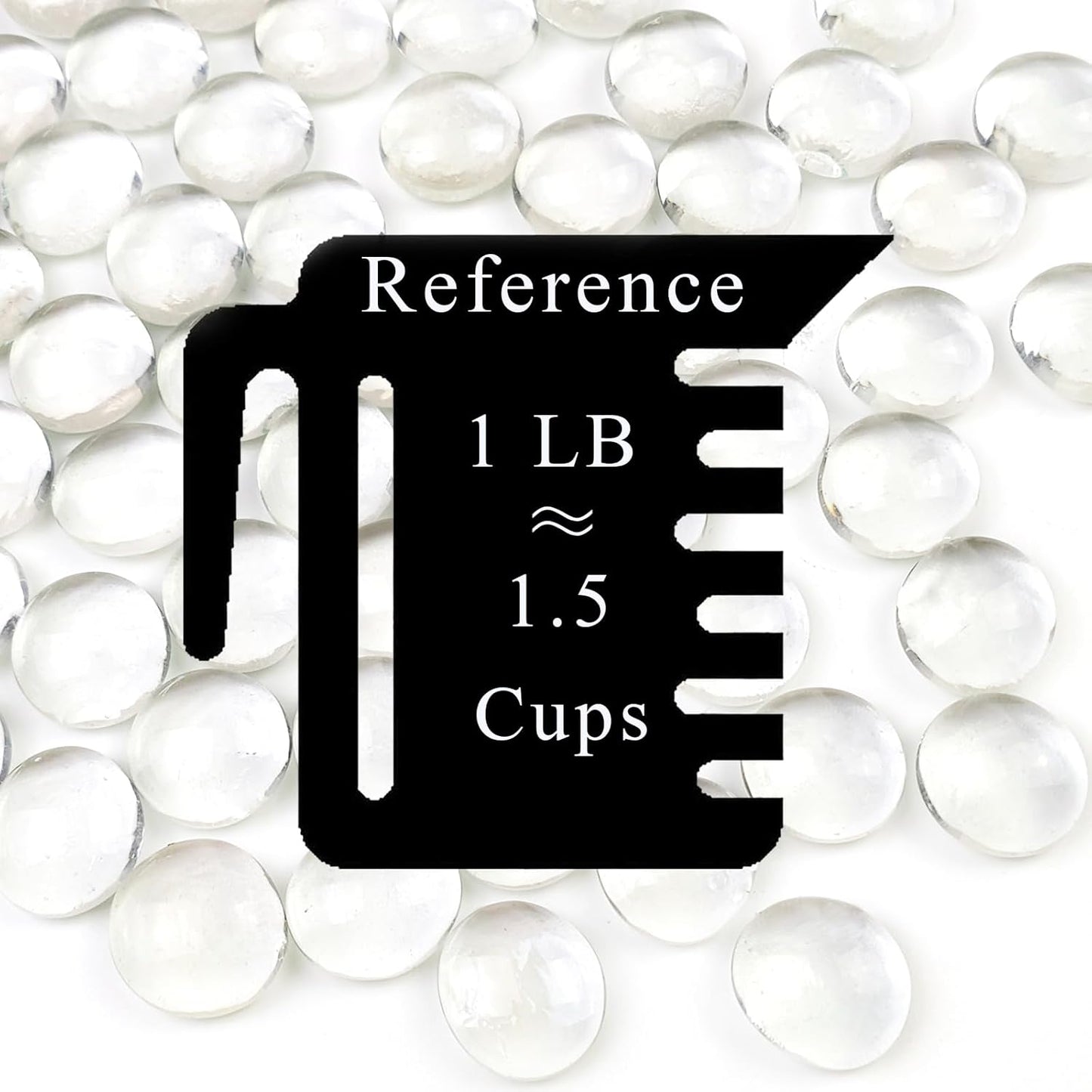 1lb Clear Glass Beads for Vases, 100 Pcs Glass Pebbles, Clear Flat Glass Marbles for Vase Filler Flower Candle Crafts Centerpieces and Wedding Decoration