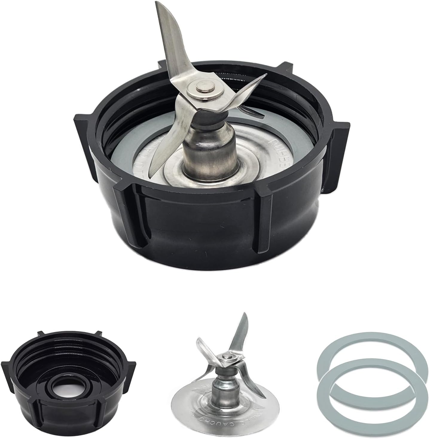 for Oster Blender Replacement Parts Blender Ice Blade with Jar Base Cap and Two Rubber O Ring Seal Gasket Accessory Refresh Kit
