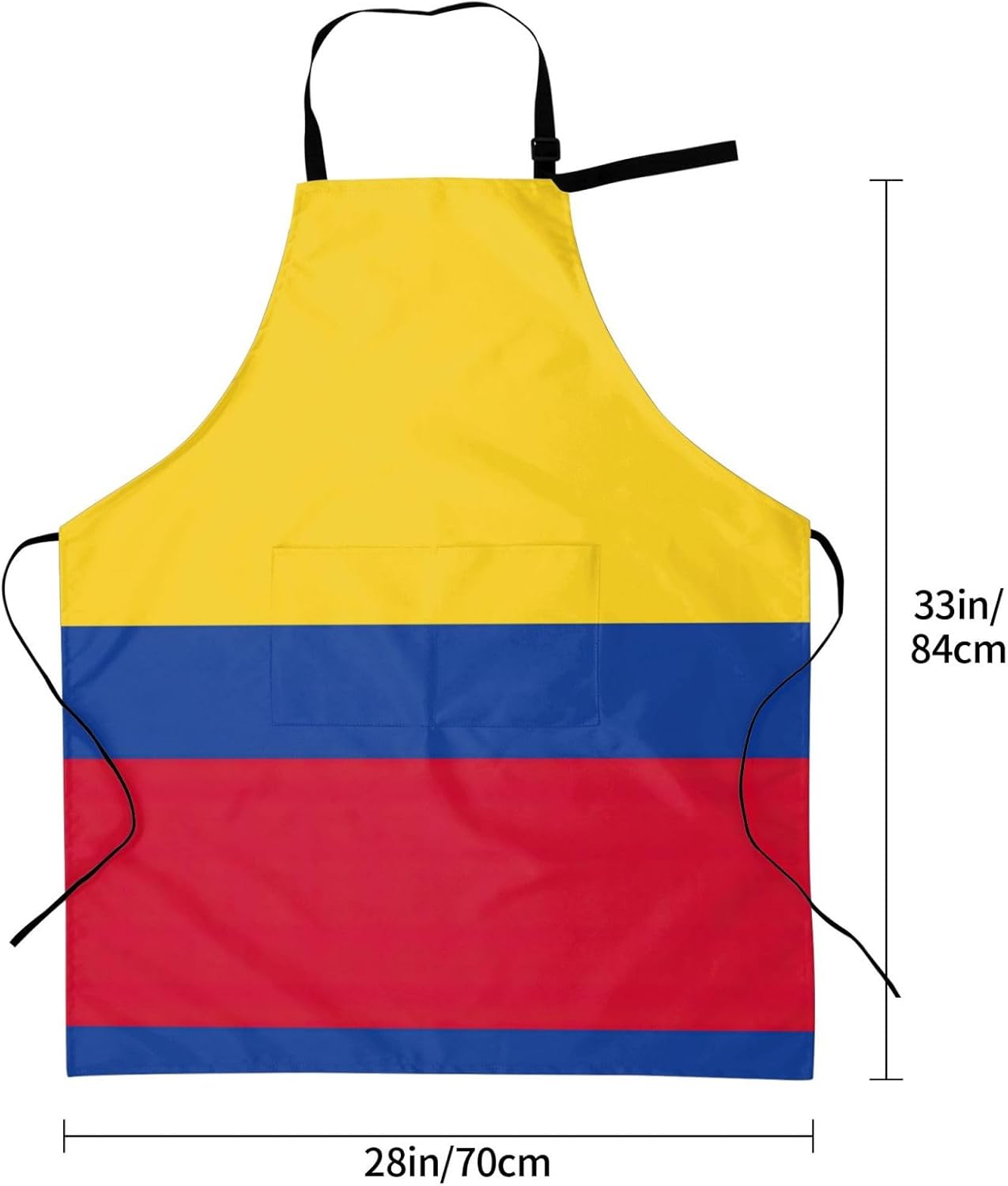 Flag of Colombia print Waterproof chef's apron with pocket apron for kitchen cooking baking barbecue and gardening