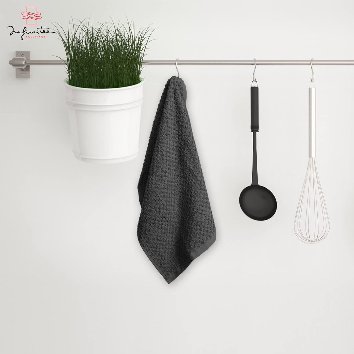 Infinitee Xclusives 100% Cotton Kitchen Towels - 15x25 Inch Ultra Soft