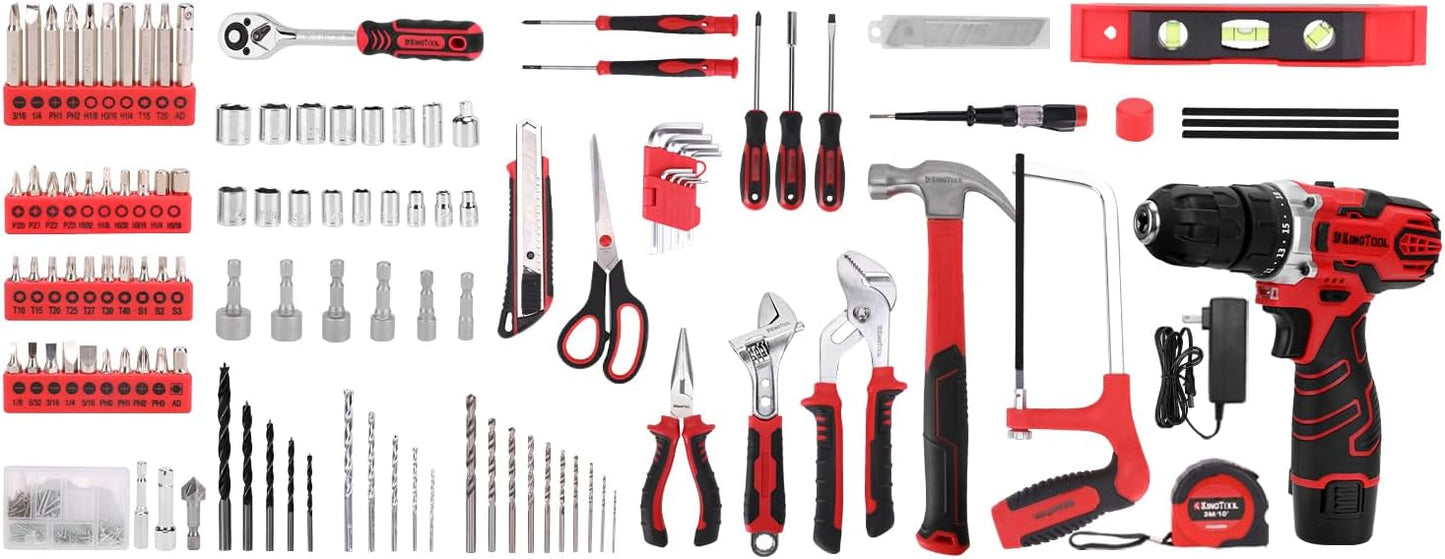 KingTool 276-Piece Tool Set Kit - Tool kit with 12V Cordless Power Dri