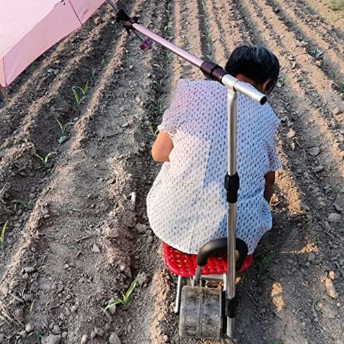HBJWOV Garden Cart Rolling Work Seat Garden Cart Stool with Umbrella Bracket But Not Include Umbrella
