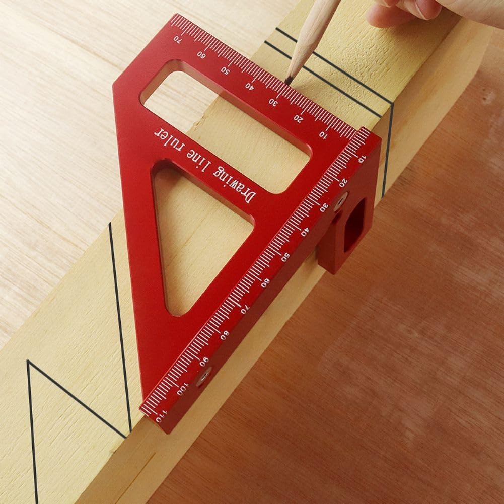 3D Multi-Angle Measuring Ruler,45/90 Degree Aluminum Alloy Woodworking