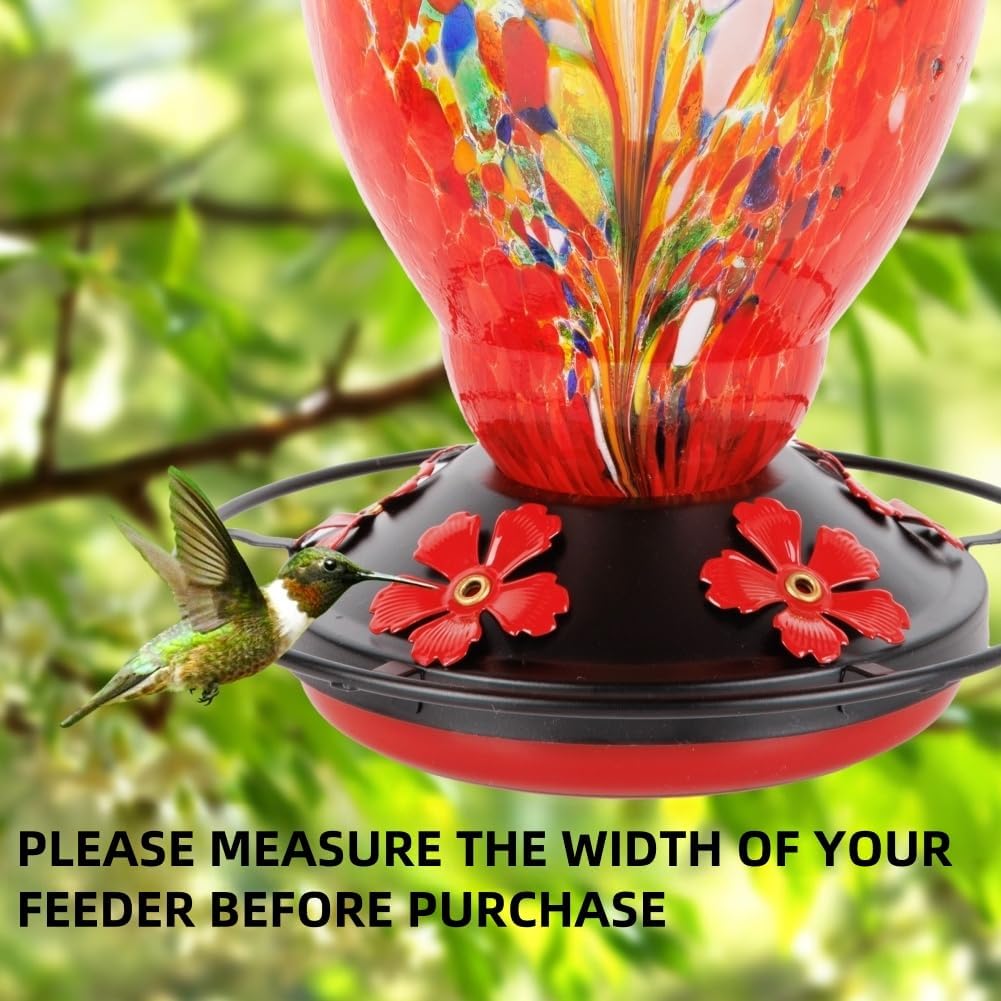 2 Pack Hummingbird Feeder Base Replacement Part Accessories Set - Includes 2 Pcs Bottom Base, Moat Hooks, Seal Rings, Brushes and Hanging Ropes (2, Black)