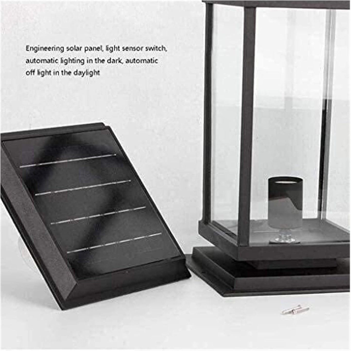 Courtyard Light Outdoor Die-cast Light Solar Post Lamp Garden Light 5W Patio Lights Pole Light Wall Head Wall Light Household Waterproof Column Head Light Street Decor Lamp Comfortable anniversar