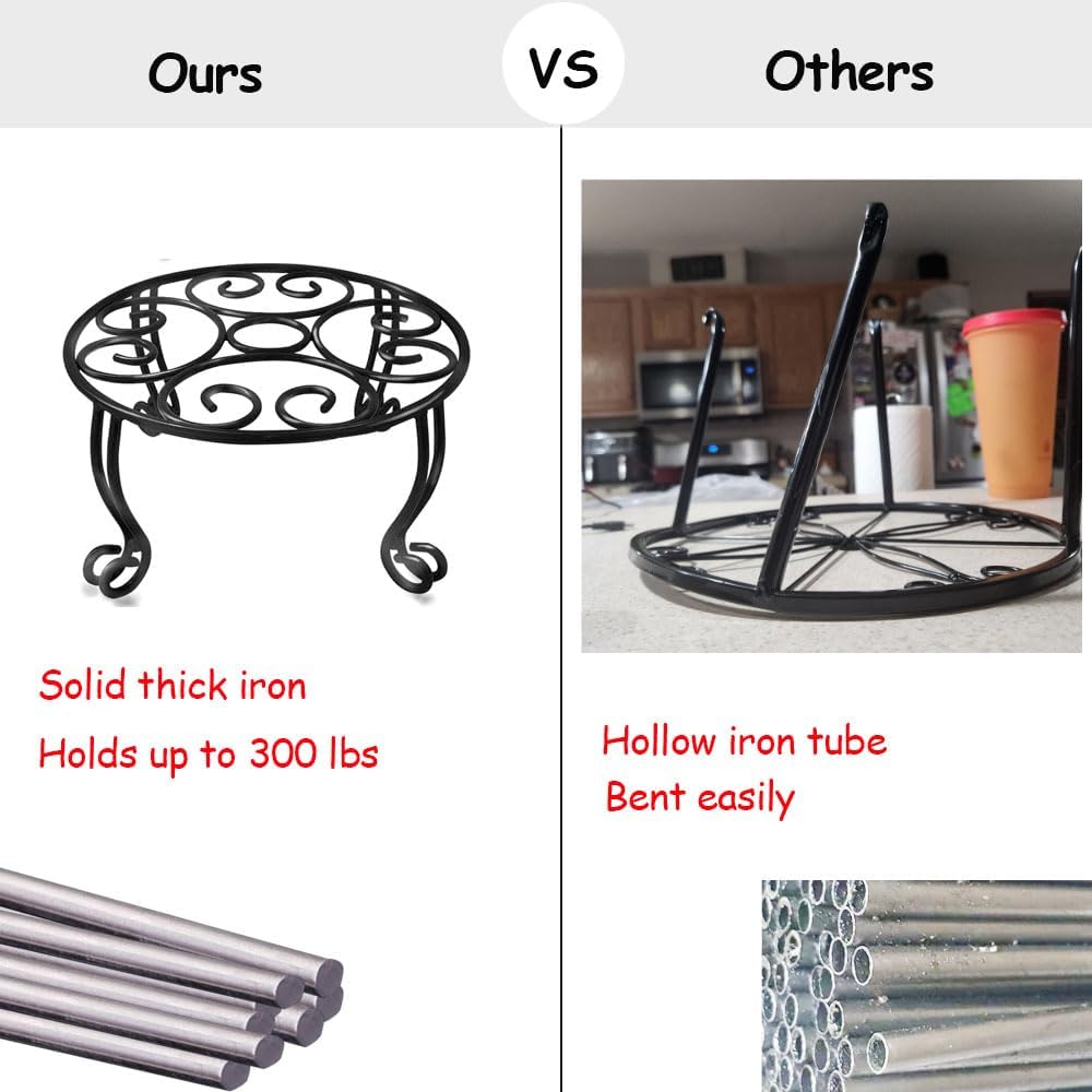 Metal Outdoor Plant Stand 11.8IN Diameter Heavy Duty Plant Pot Stands 