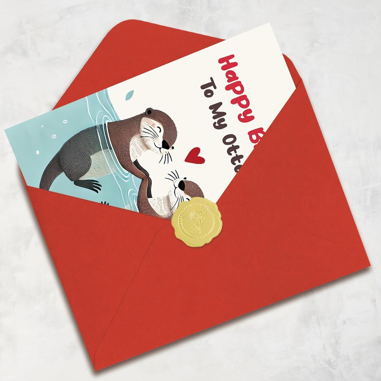 Happy Birthday Gifts Cards for Husband Wife Boyfriend Girlfriend, Funny Birthday Card for Men Women Him Her, Cute Otter Gifts