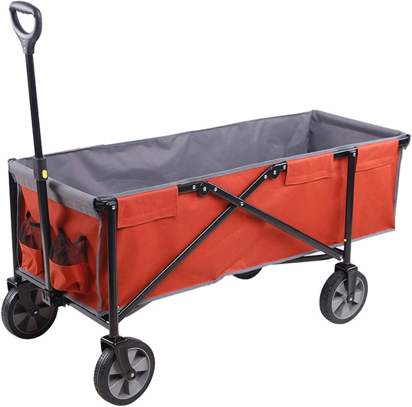 Garden Carts Four-Wheeled Trolley Folding Portable Grocery Shopping Cart Camping Car Camping Trailer Outdoor Camping Cart Outdoor Trolley (Color : Red, Size : One Szie) (Red One szie)