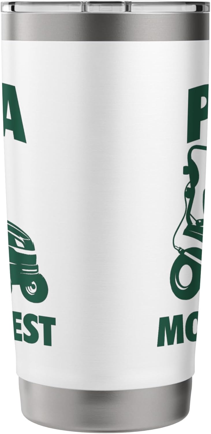 Papa Mows Best Lawn Care Dad Mowing Landscaper Father's Day Stainless Steel Insulated Tumbler
