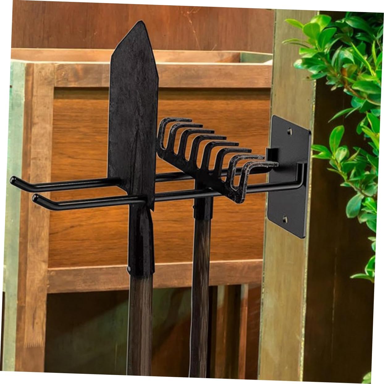 Milisten 2pcs Wall Mounted Garden Tool Organizer Heavy Duty Iron Rake 