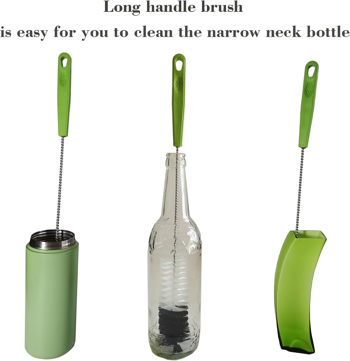 Long Handle Cleaning Brush - 16" Narrow Bottle & Cup Scrubber, Humming