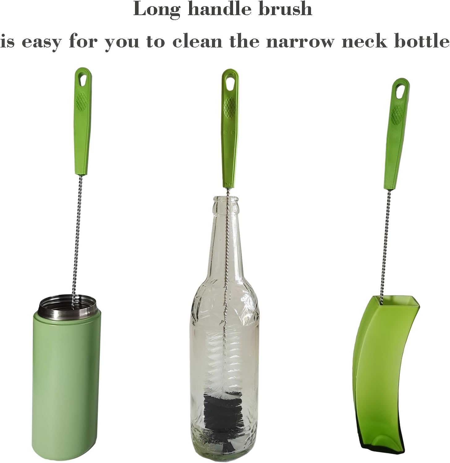 Long Handle Cleaning Brush - 16" Narrow Bottle & Cup Scrubber, Humming