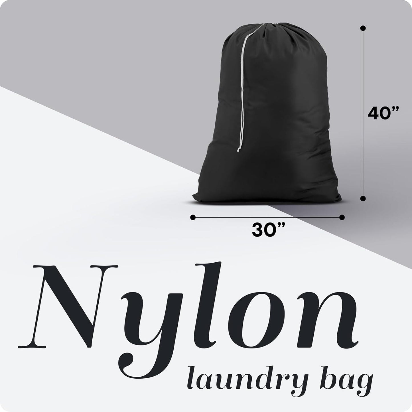 Nylon XL Laundry Bag, Large Capacity with Locking Drawstring, Machine 