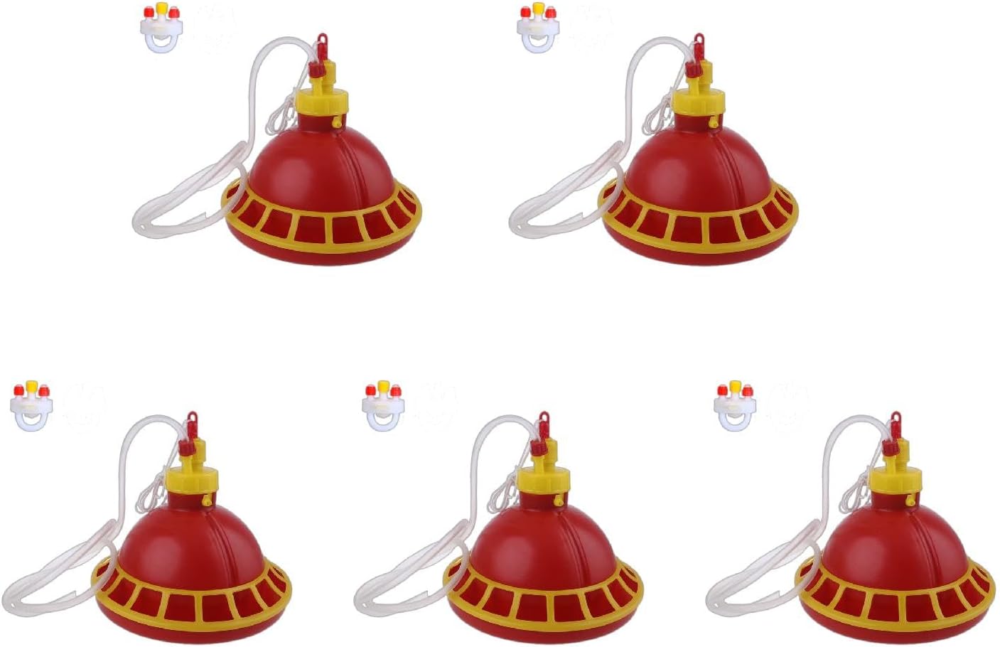 Round Chicken Drinking Device Hanging Cup Waterer Bowl Pet Poultry Water Drinker Household Pet Feeding Utensils Knitting Hook