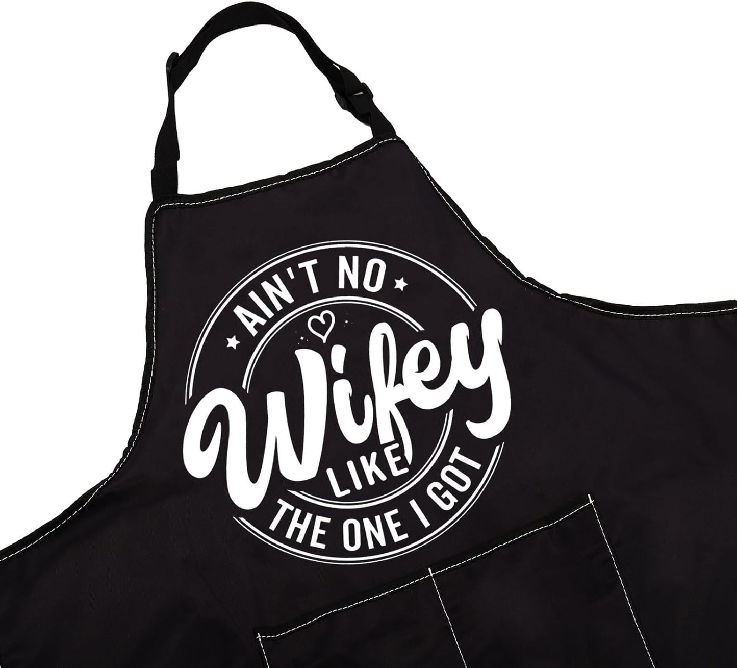 WCGXKO Ain’t No Wifey Like the One I Got Kitchen Apron Family Reunion Gift Husband Wifey Gift Wedding Anniversary Gift