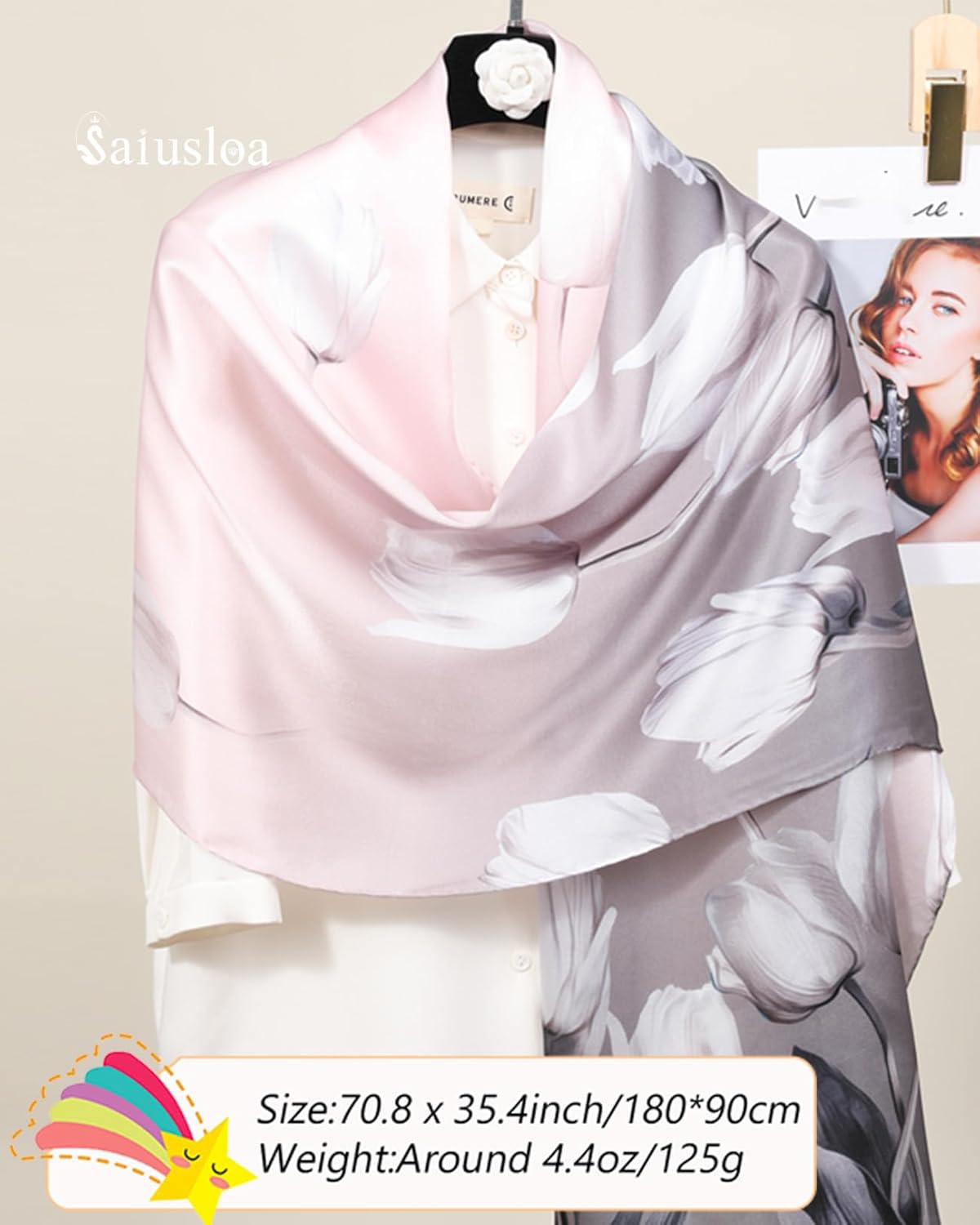 Dress Scarves Shawl Wraps Long Silky Scarf for Women Dressy Fashion Li