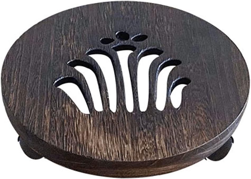 Wooden Vase Base Trolley With 360° Rotating Casters Rolling Tray Heavy