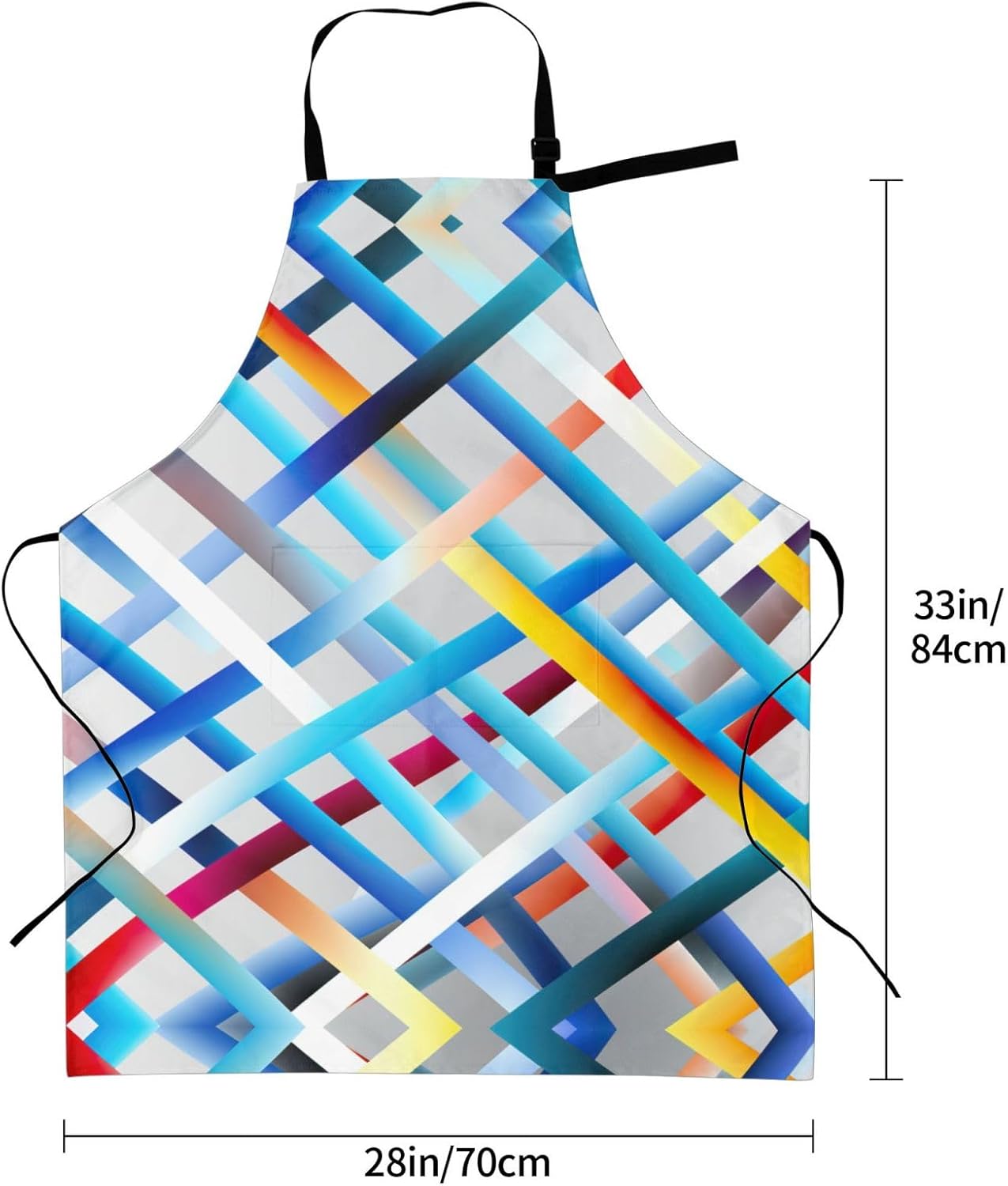 ZigZag Stripe 1 print Waterproof apron with pocket adjustable cooking apron for adult kitchen bibs to bake