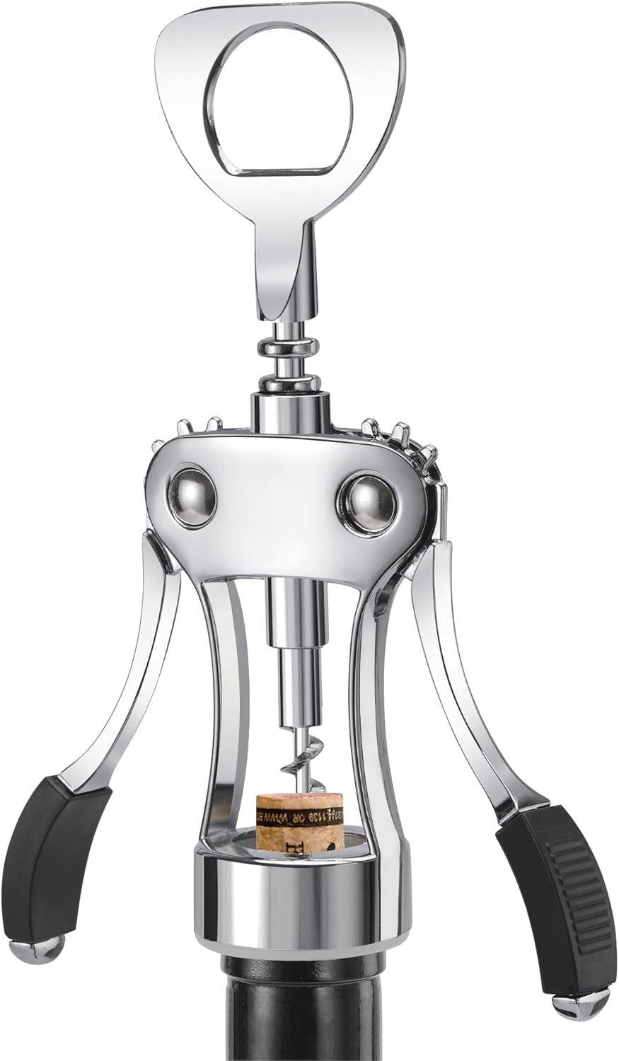 KORCCI Wine Opener, Heavy-Duty Zinc Alloy Wing Corkscrew, Premium Beer