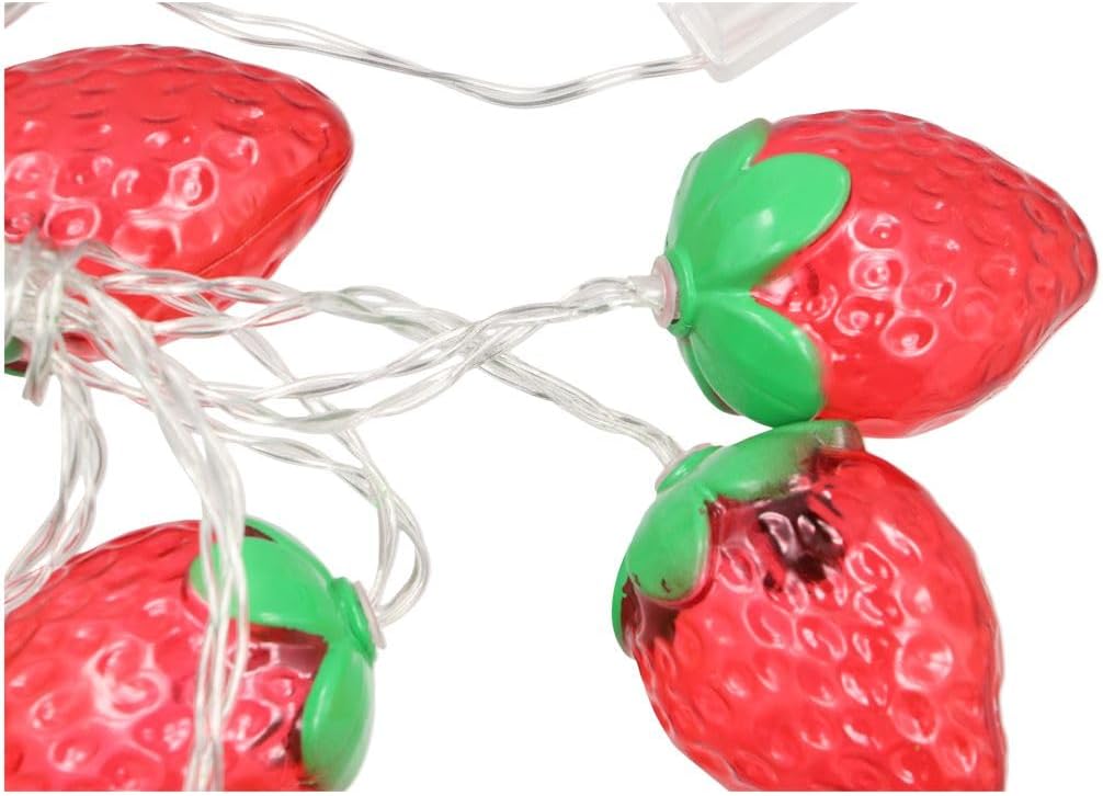 150cm 10LEDs Fruit Strawberry String Lights Battery Powered Indoor Outdoor Lighting Lamp Christmas Fairy String Lights Garden Wedding Home Decoration